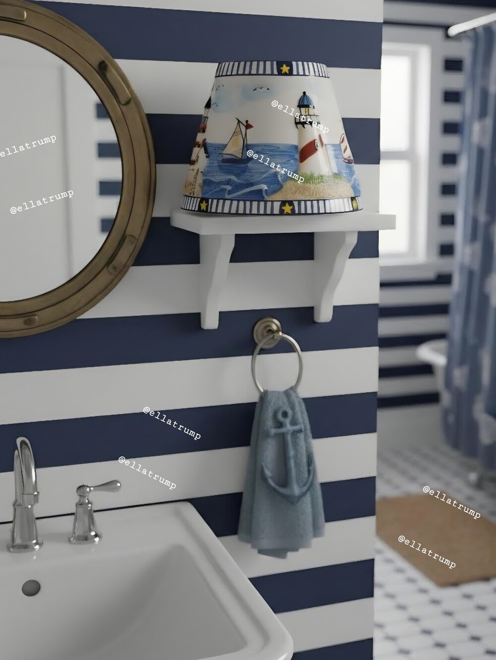 Ceramic Lighthouse Themed Yankee Candle Lamp